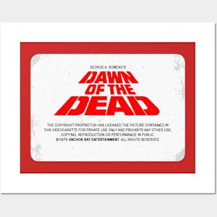 Dawn of the Dead VHS Label Posters and Art